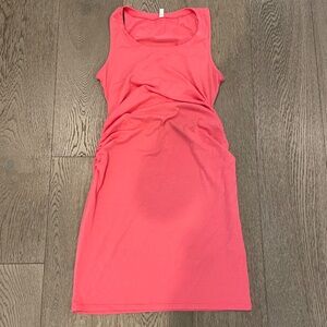 PinkBlush Coral Sleeveless Ruched Fitted Maternity Dress